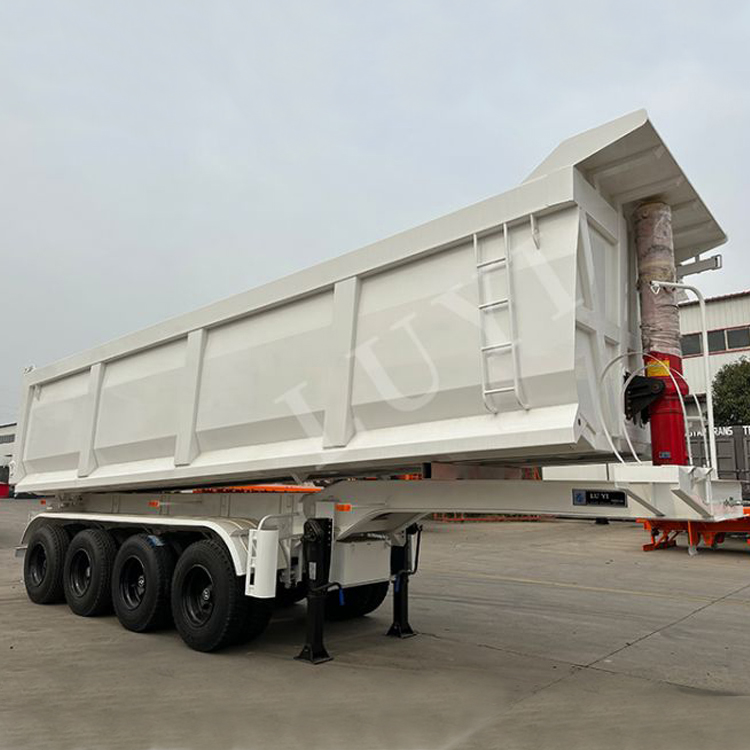 Three axis rectangular back turn can transport 80 tons DUTY DUMP TRAILER FOR LARGE MINING PROJECT