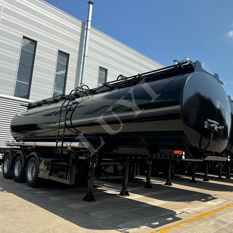 3-axle black tank semi-trailer 3 axles EXPLOSION-PROOF CHEMICAL LIQUID TANK SEMI-TRAILER EFFICIENT A