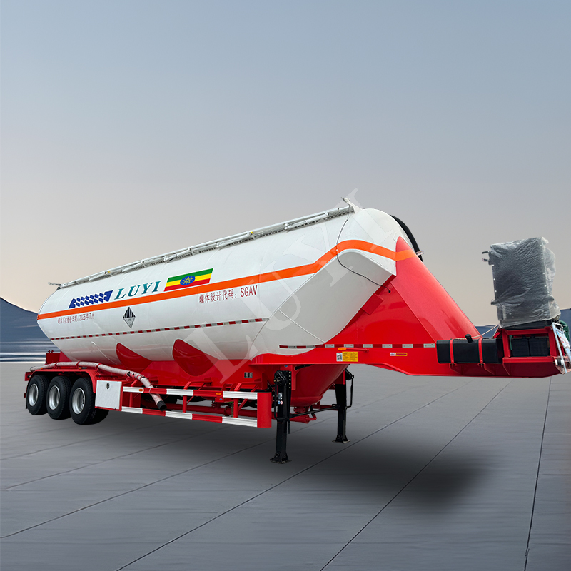 3 axis vertical powder tank semi trailer 3 AXES LARGE DRY MORTAR POWDER TANK SEMI TRAILER SEMI-TRAIL
