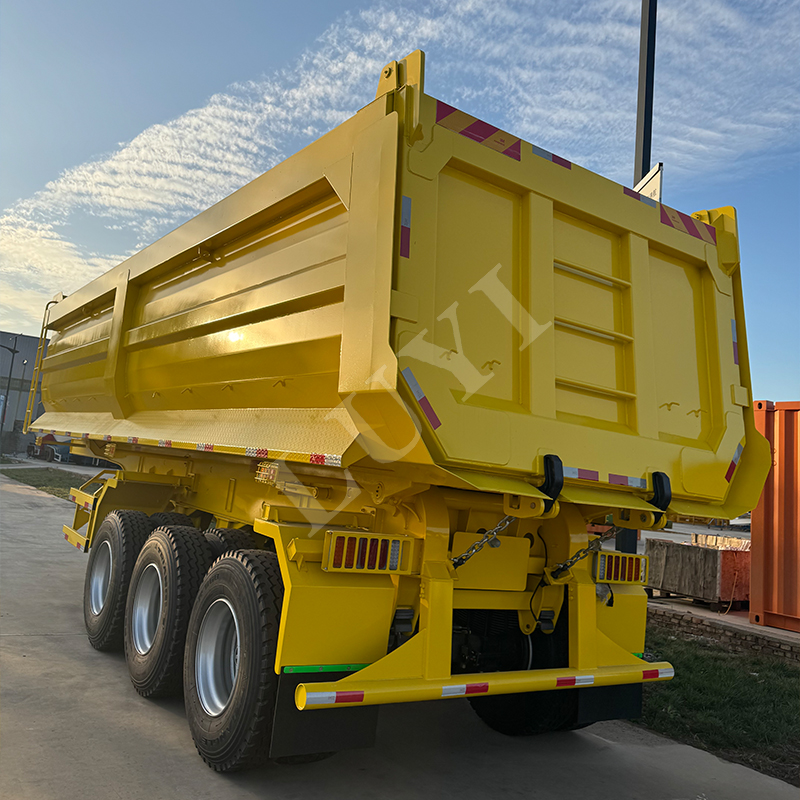 60 tons U-type rear-tip semi-trailer Three axis rectangular back turn can transport 80 tons DUTY DUM
