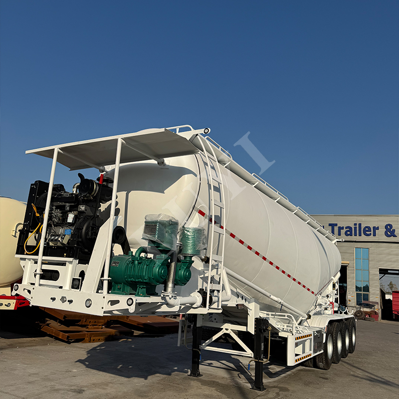 Four-axle powder tank semi-trailer LARGE DRY MORTAR POWDER TANK SEMI TRAILER SEMI-TRAILER FOR POWDER