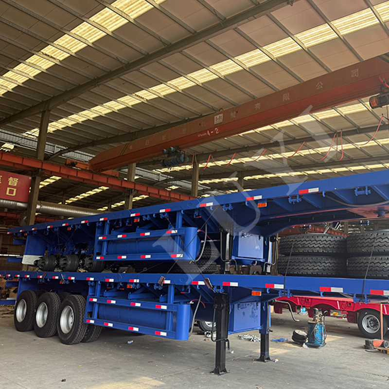 3 axis blue flat semi-trailer CONTAINER TRANSPORTATION EQUIPMENT AND VARIOUS MACHINERY AND EQUIPMENT
