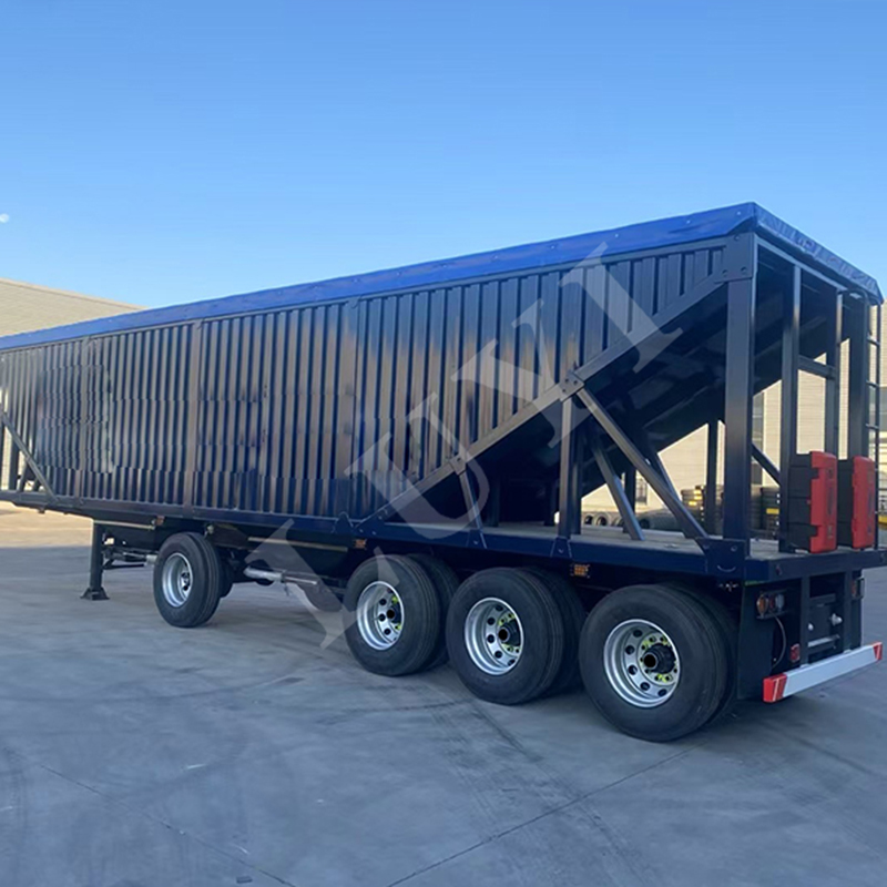 4 axle grain transport semi trailer for Sudan