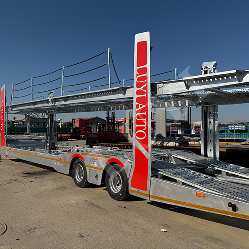 Europe Style 2 Axles Double Deck Car Transport Carrier Semi Trailer
