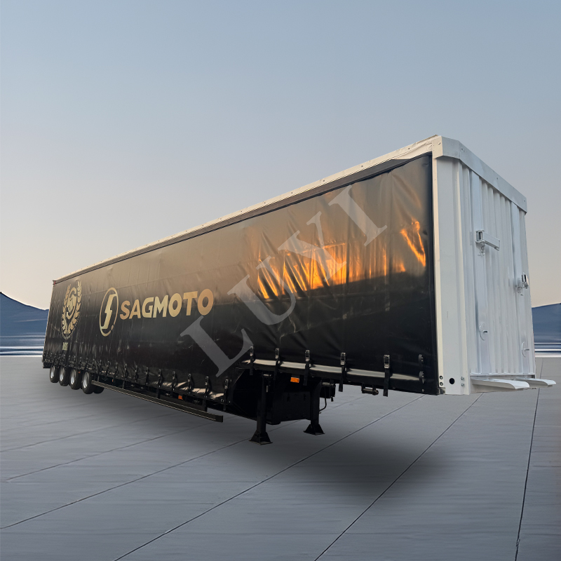 4 axle side curtain semi-trailer Enclose