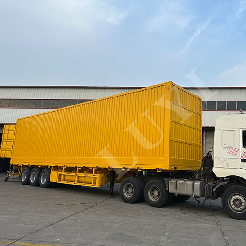 3 axle van box semi trailer equipped wit