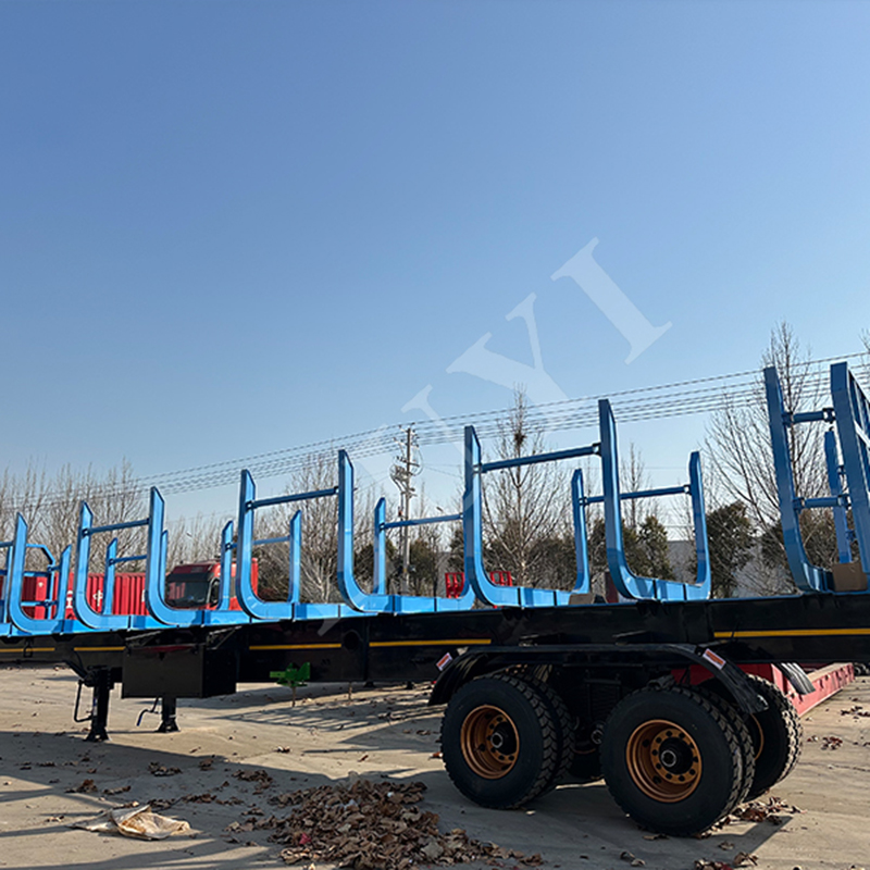 2 Axles Semi Trailer for Timber Transport in Russia Heavy Duty Log Trailer