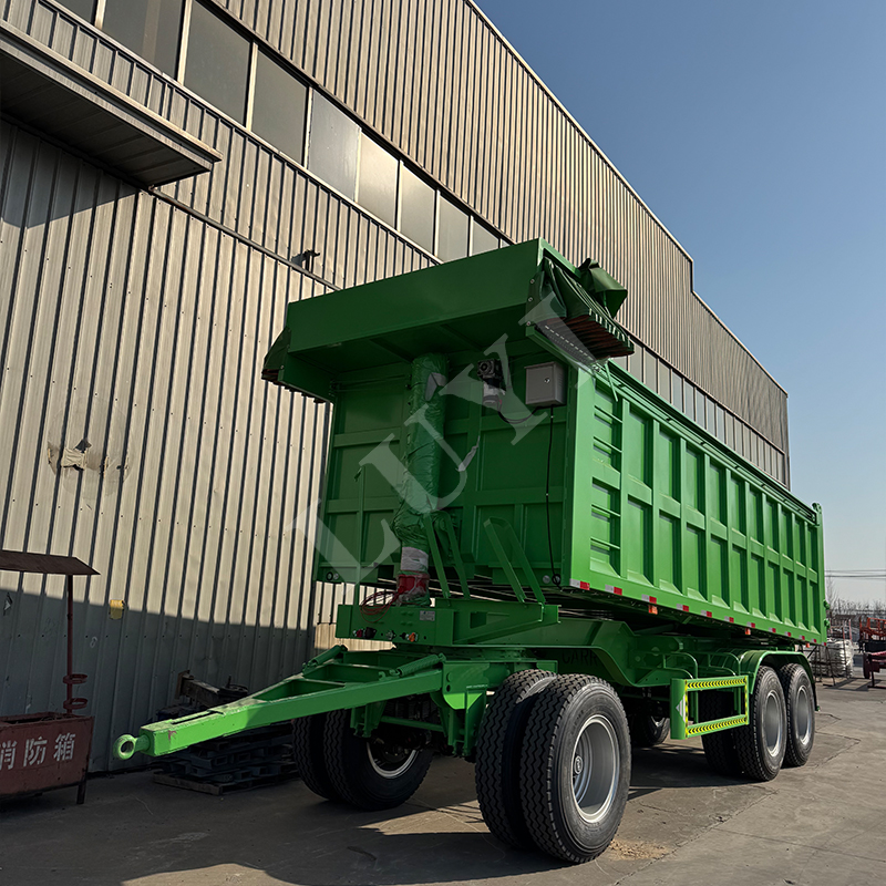 3 Axle Utility Trailer 40 Ton Tow Bar Rear Rolling Transport Trailer Dump Semi Trailer