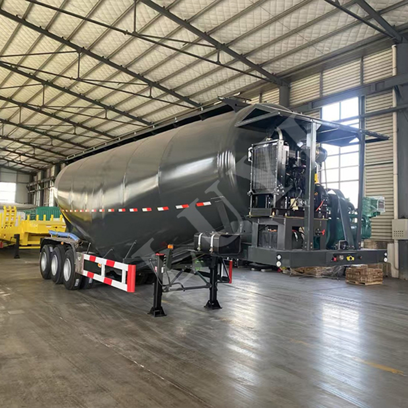 3 Axle Vertical Powder tank Semi Trailer 35 Cbm  Bulk Cement Semi Trailer Fly Ash Transport Trailer