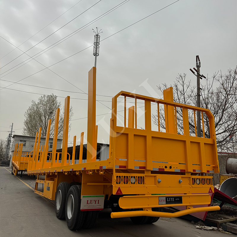 2-Axle 60 Ton Flatbed Semi-Trailer Transport 40ft  with upright posts