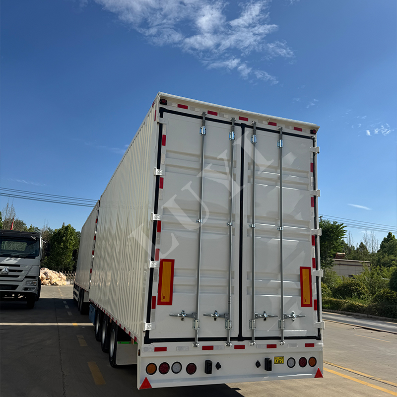White series van box semi-trailer Truck Trailer