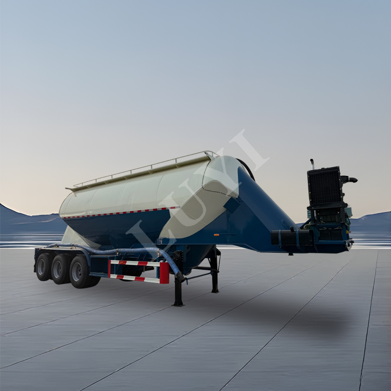 Customizable three-axle cement semi-trailer