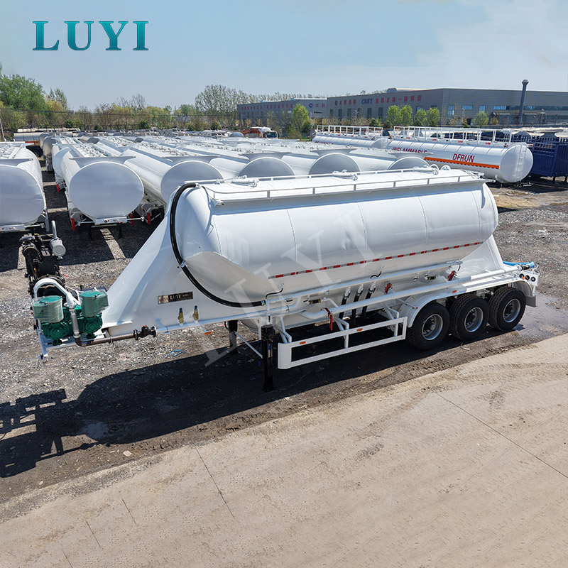 white powder tanker semi-trail