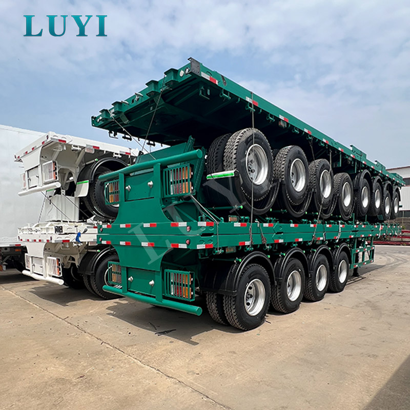 Green customizable flatbed semi-trailer 