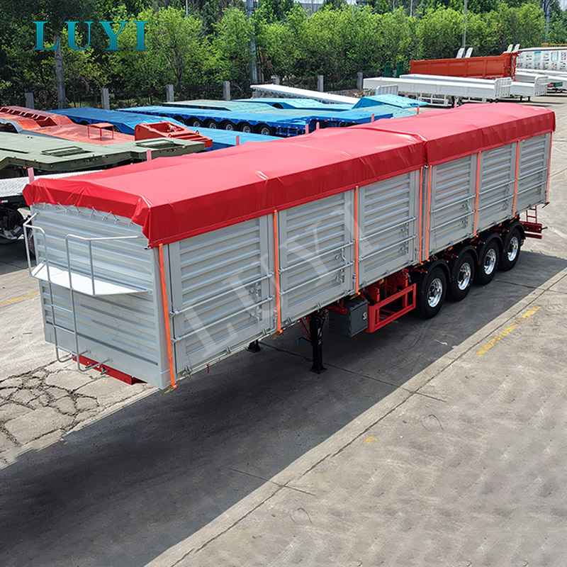 4 Axle Bulk Cargo Side Dump Semi-Trailer