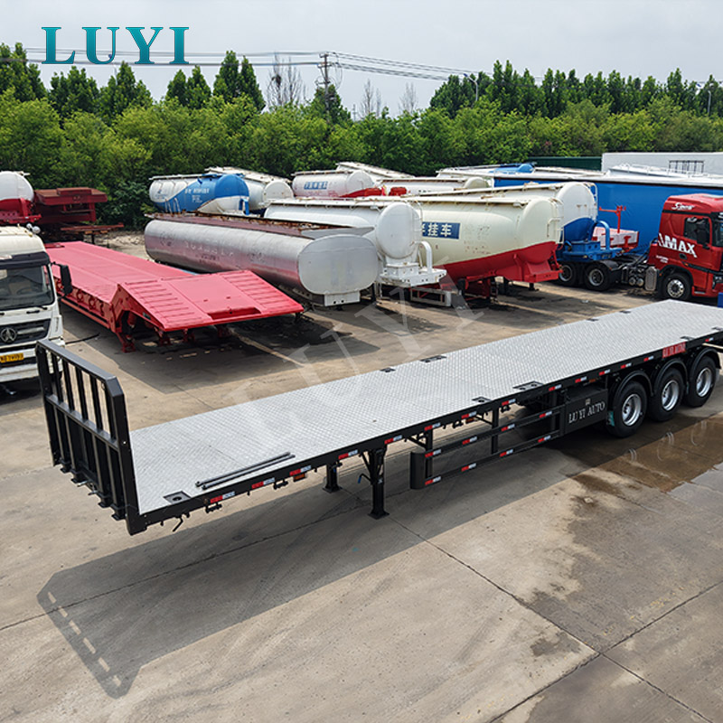 LUYI 3 Axle Flatbed Semi Trailer With 1.