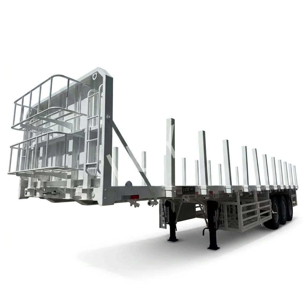 LUYI 3 Axle Flatbed Semi Trailer With 22