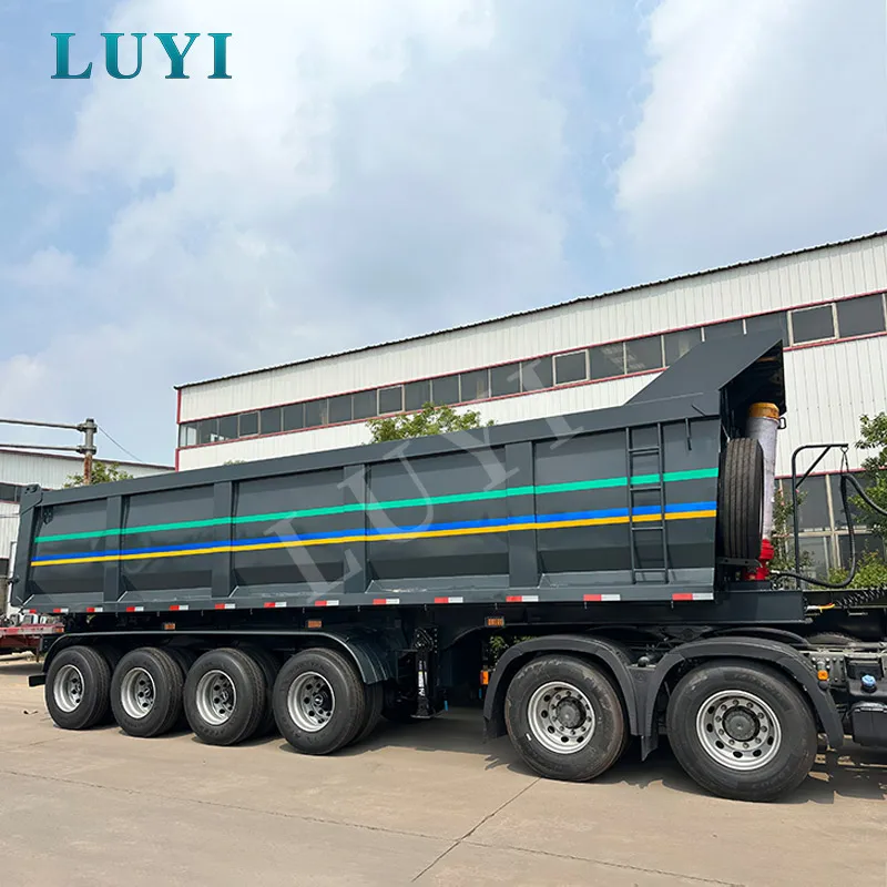 Heavy Duty 4 Axle Rear Tipping Semi Trai
