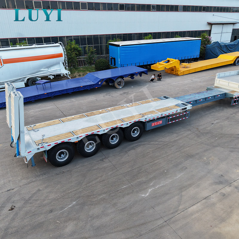 60 Ton 4 Axle Telescopic Lowboy Trailer 