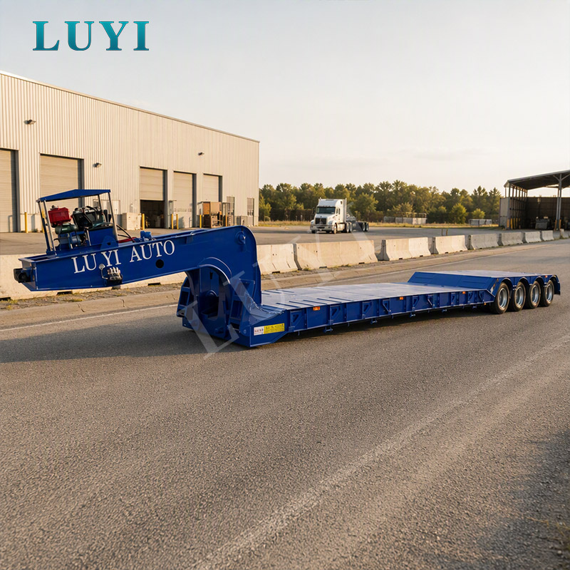 high performance 4 axles lowbed semi tra