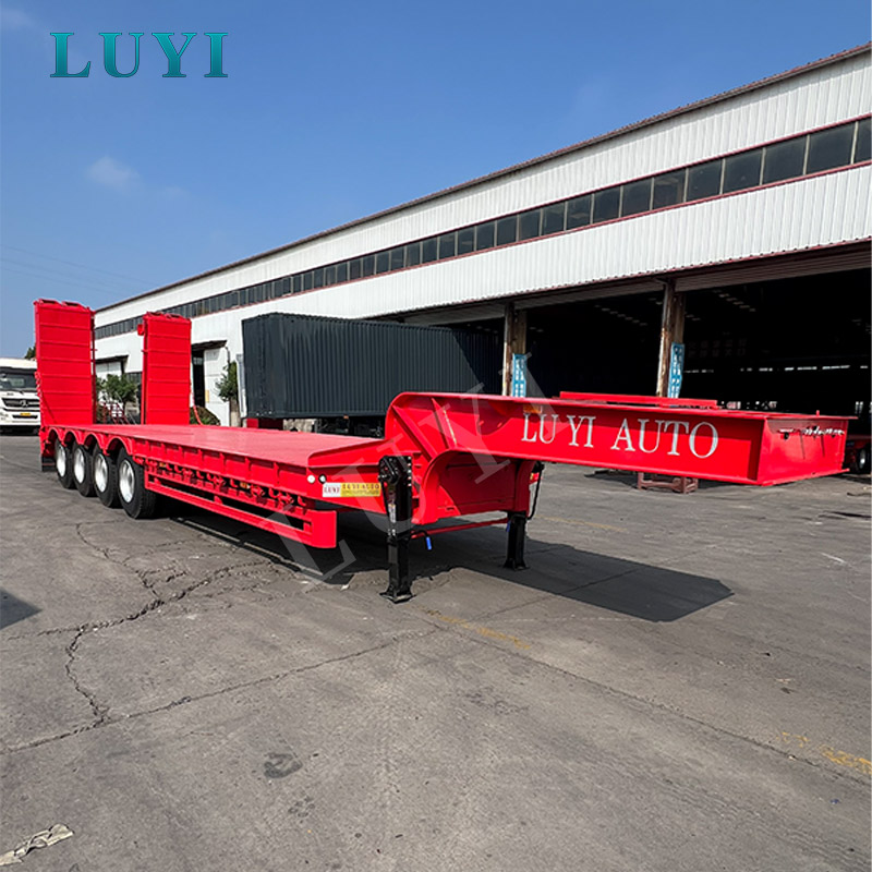 LUYI heavy load 4 axle low bed semi trai